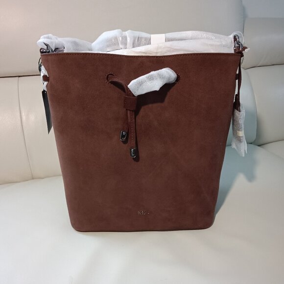 Ralph Lauren Handbags - Lauren Ralph Lauren Suede Debby Drawstring Tote